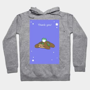 "Thank You" Lilypad Sloth and Frog Hoodie